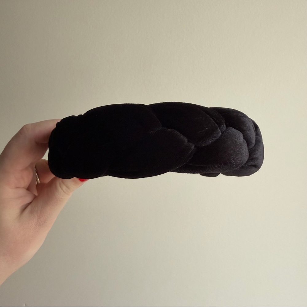 Black Velvet Braided Headband - Picture 3 of 3